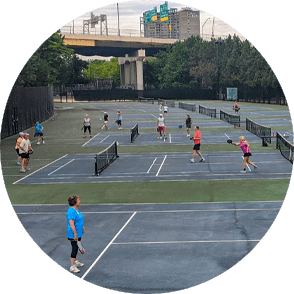 People playing Pickleball at Sawyer Point