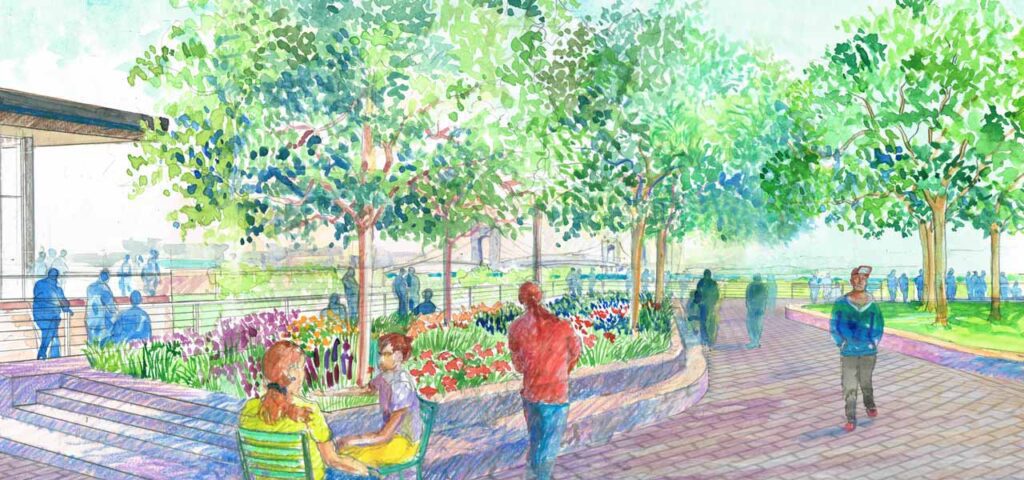 An illustration of a park