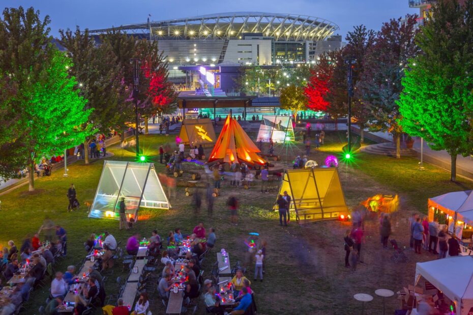 A festival at night