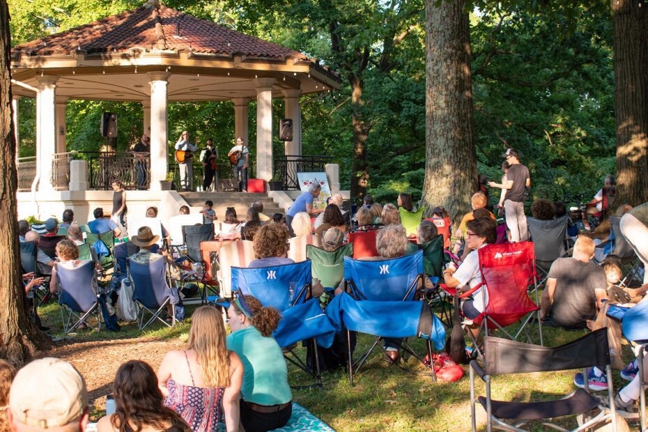A crowd at a Burnet Woods Concert