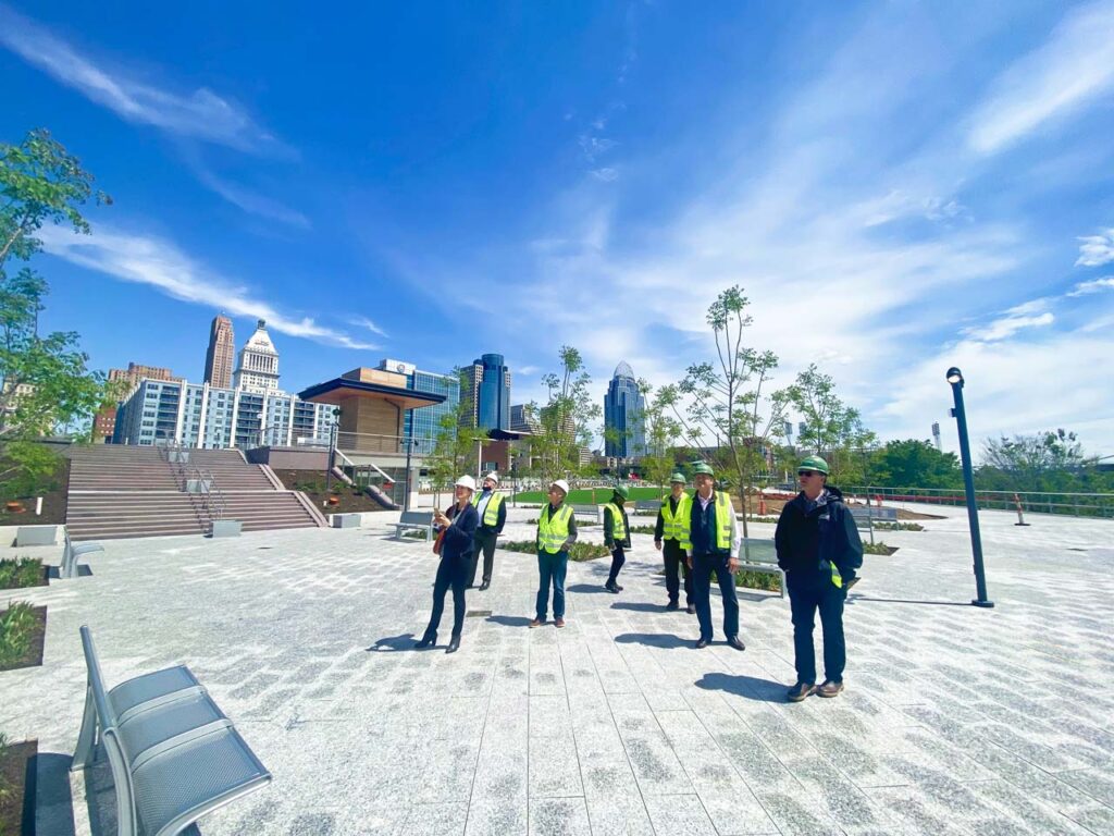 Group of people in hard hats at the Smale Expansion and Banks Phase IIIB