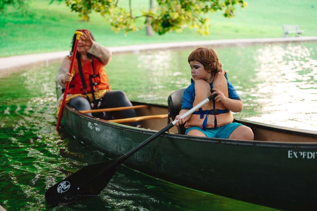 Family Canoeing at a Cincinnati parks Advisory Council event in the park
