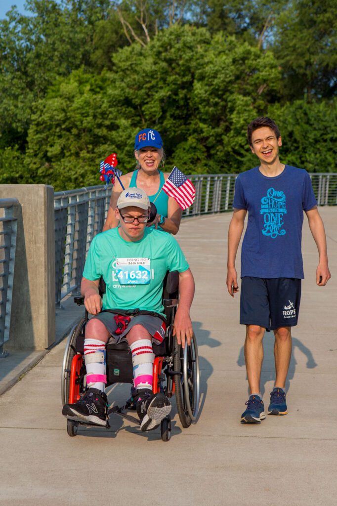 A family in the be.well Adaptive Running Program.