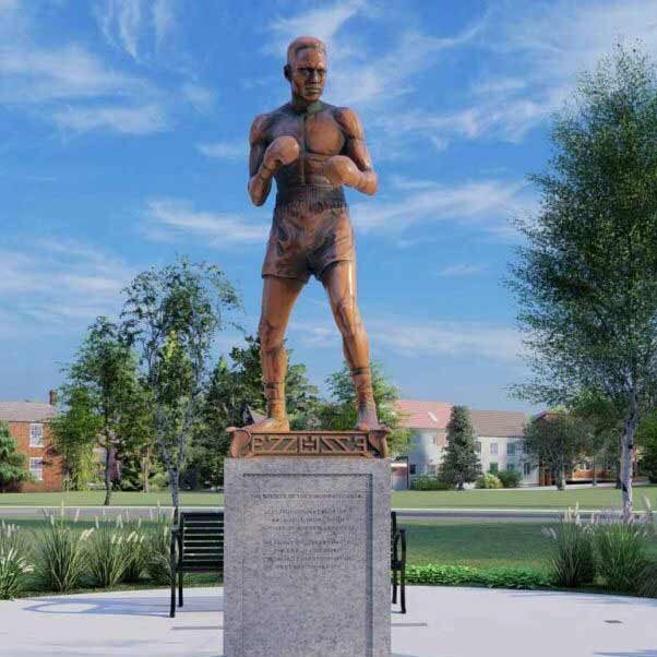 Rendering of the Ezzard Charles Statue Plaza in Laurel park