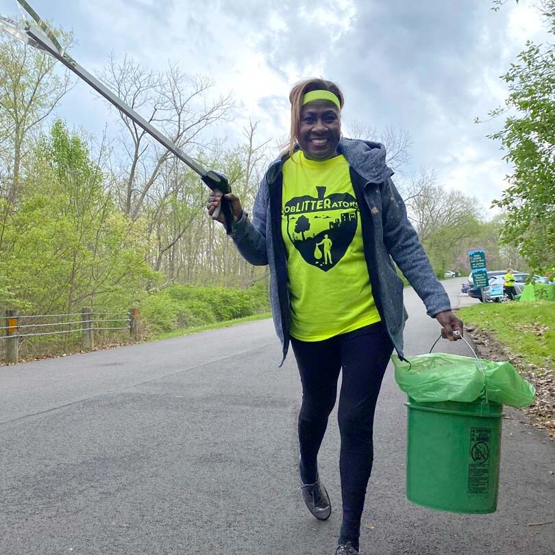 ObLITTERators volunteers removing litter in Cincinnati Parks