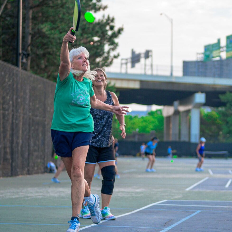 Women Playing Pickleball at Sawyer Point